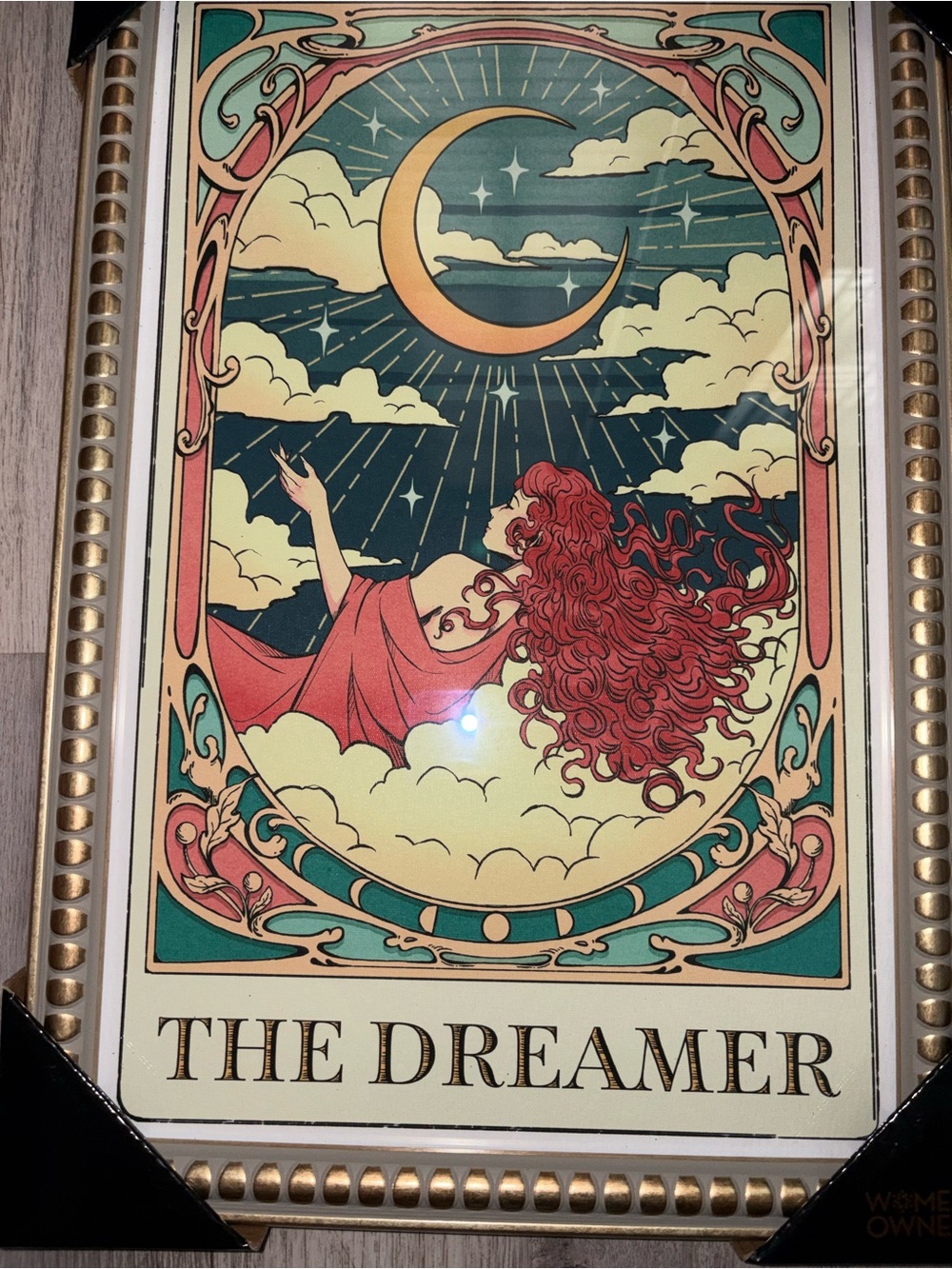 Sapna shah The Dreamer Wall Art Print - Red & Teal Illustration